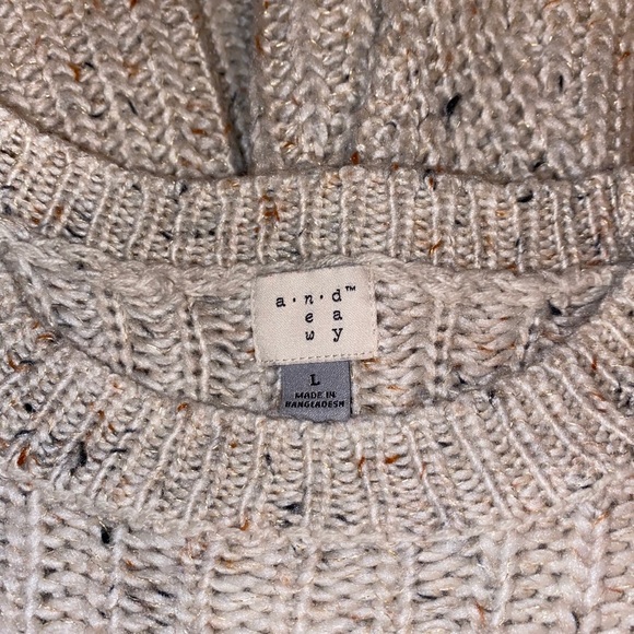 A New Day beige and cream chunky knit sweater sz L - Picture 11 of 11